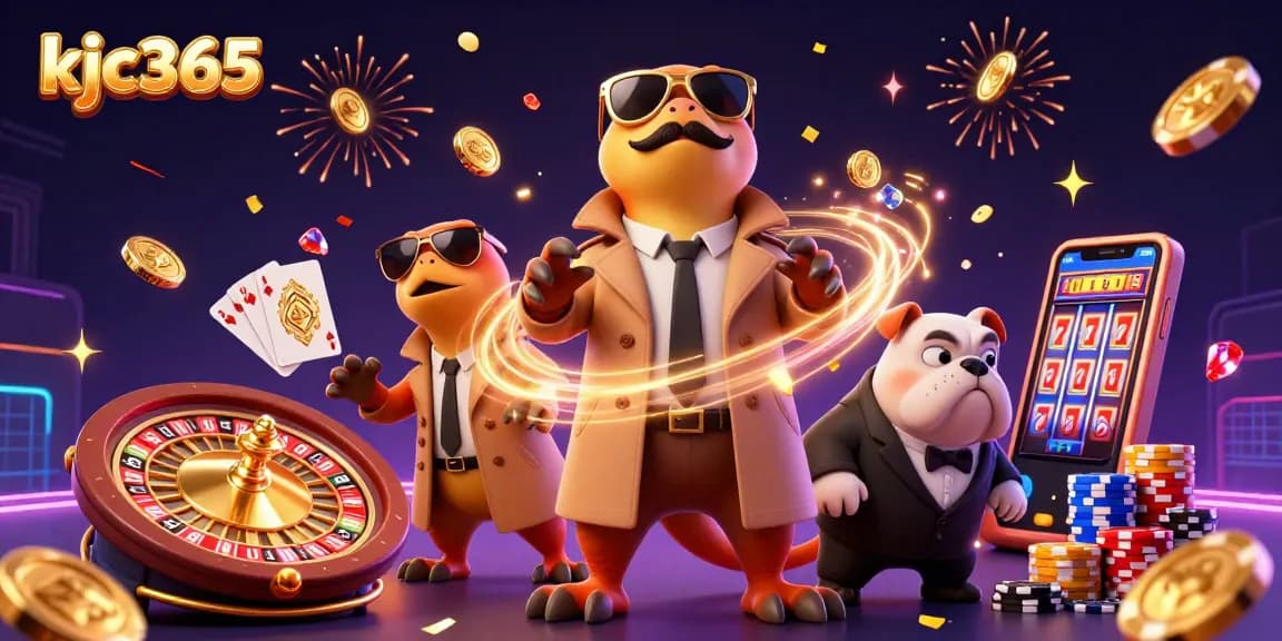 Engage with thrilling gaming excitement at kjc365 featuring raptors in a trench coat entering a VIP casino.