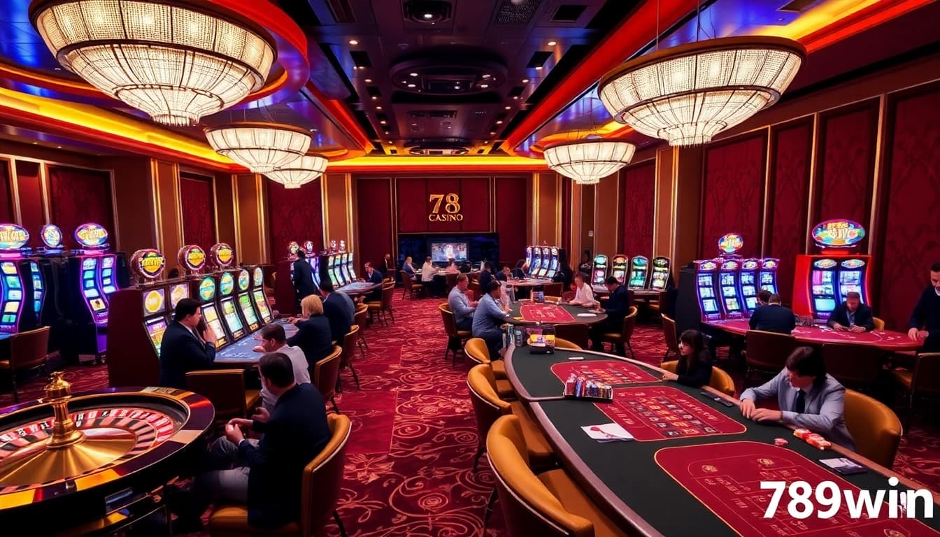 Experience thrilling gaming action at 789win casino with vibrant tables and eager players.