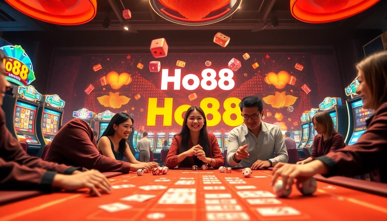 Ho88 online gaming experience showcasing players enjoying live casino games with vibrant visuals and engaging atmosphere.