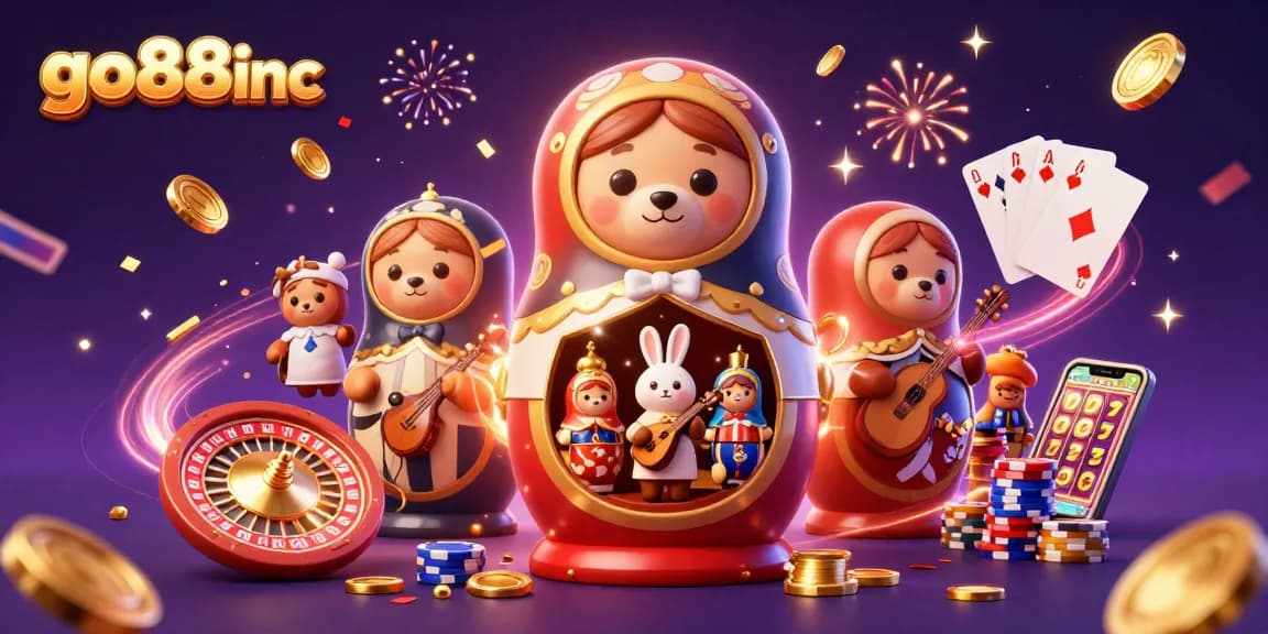Win big with go88inc in this vibrant, dynamic casino-themed celebration scene.