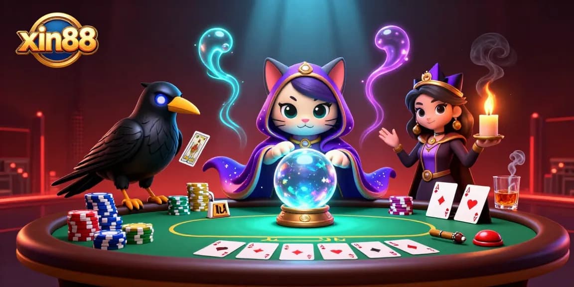 Experience excitement at xin88's online casino with vibrant poker and mystical elements