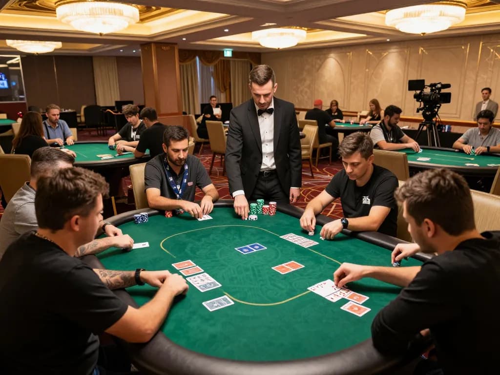 Players at 88 club engage in an intense poker game, showcasing strategic betting and casino excitement
