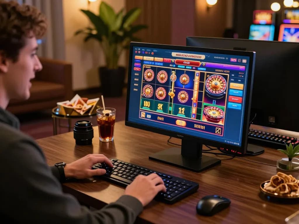Engaging with hay88x online casino platform, enjoying thrilling slot games from home