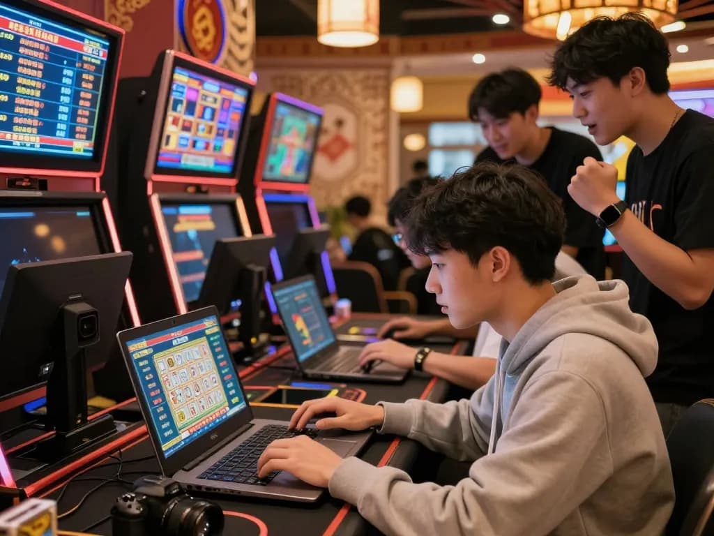 Your ultimate guide to đánh lô online: Players engaging in an exciting virtual casino experience with screens showcasing betting options and vibrant atmosphere.