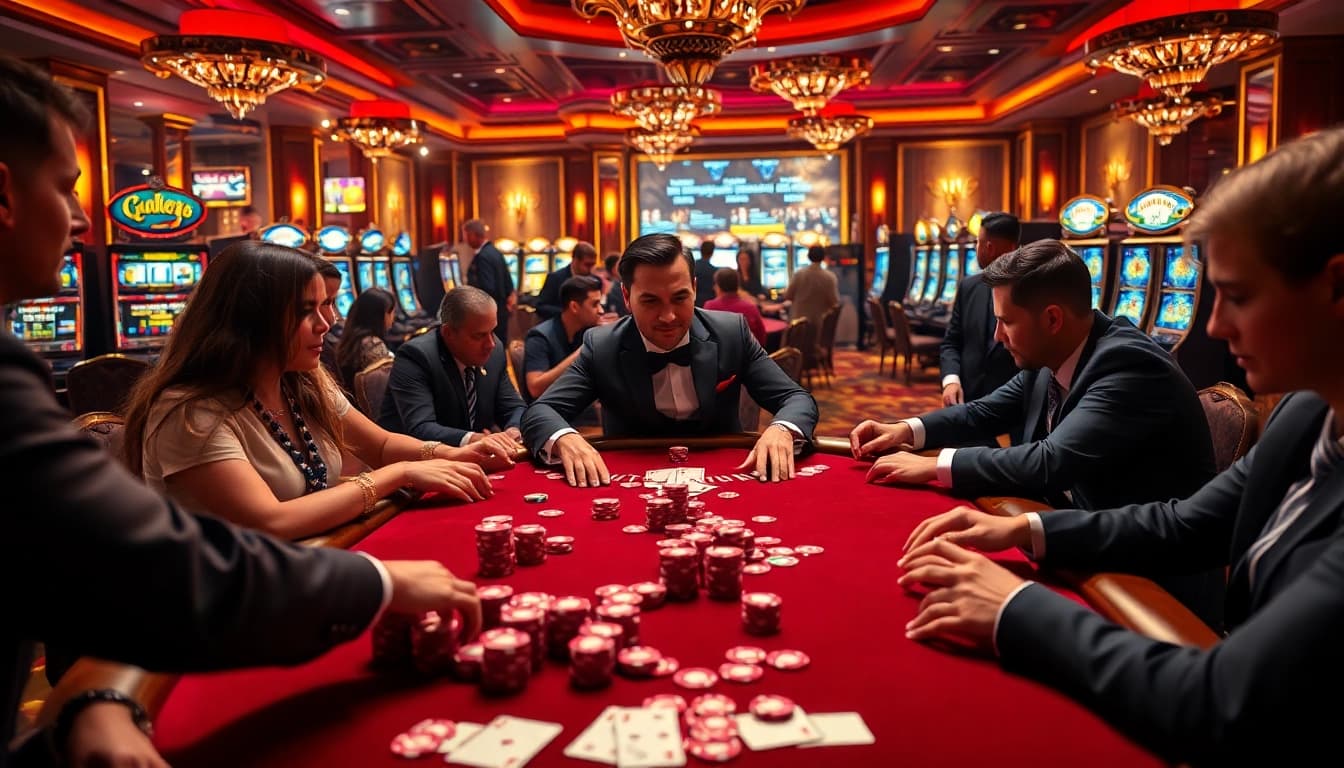 Exciting poker game at https://bem88.com showcasing vibrant chips and cards.