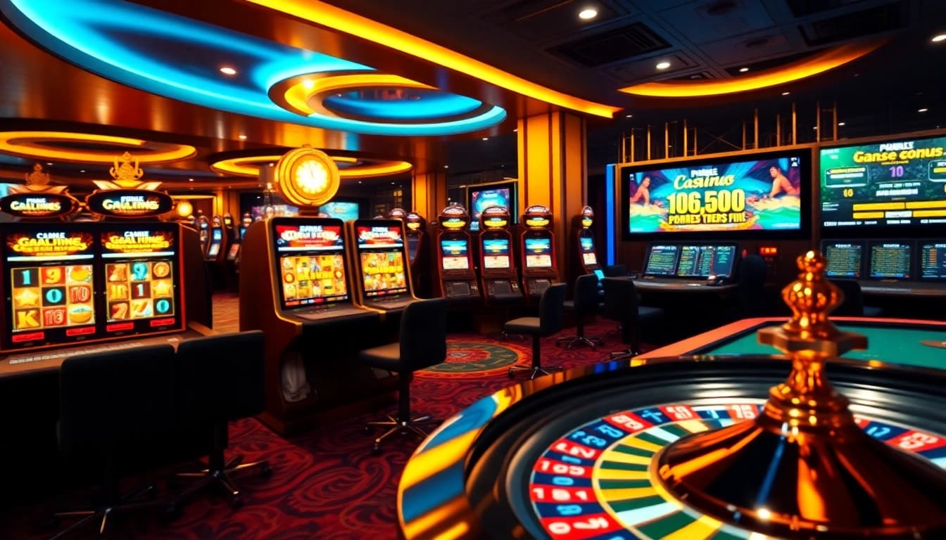 Experience the excitement of online gambling at https://gg888.info/ with a vibrant casino interface featuring slot machines and poker chips.