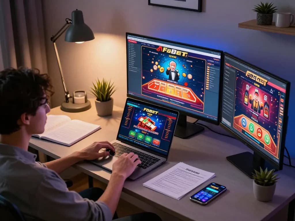 Engaging gameplay on F8BET's interface in a modern home setting