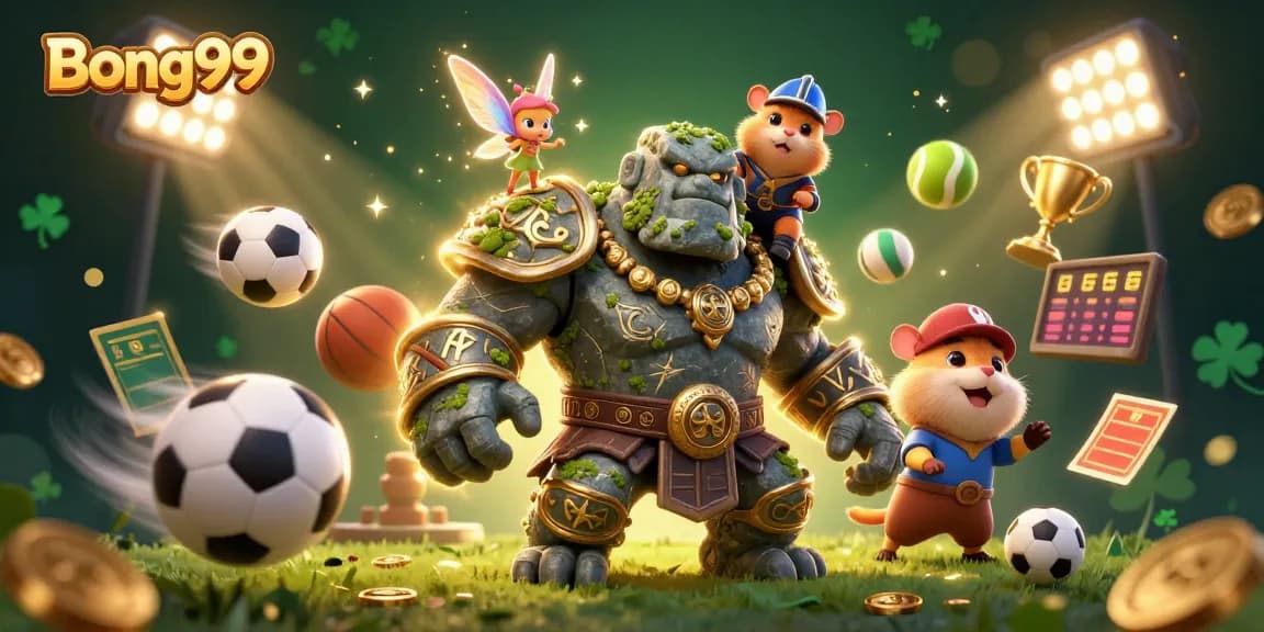 Engage with Bong99's thrilling betting experiences through this vibrant 3D illustration.