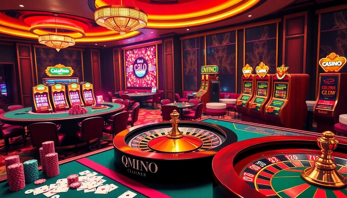 Experience vibrant gameplay with Nhà Cái QQ88 featuring casino tables and slot machines.