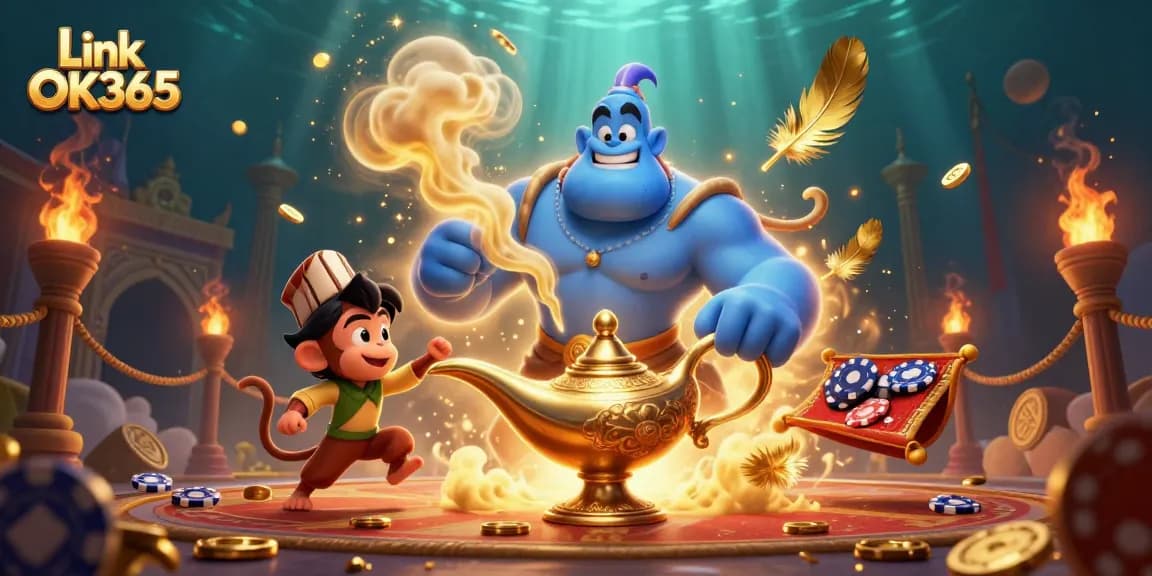 Engage in excitement with Link OK365 through vibrant, animated characters and rich casino-themed visuals.