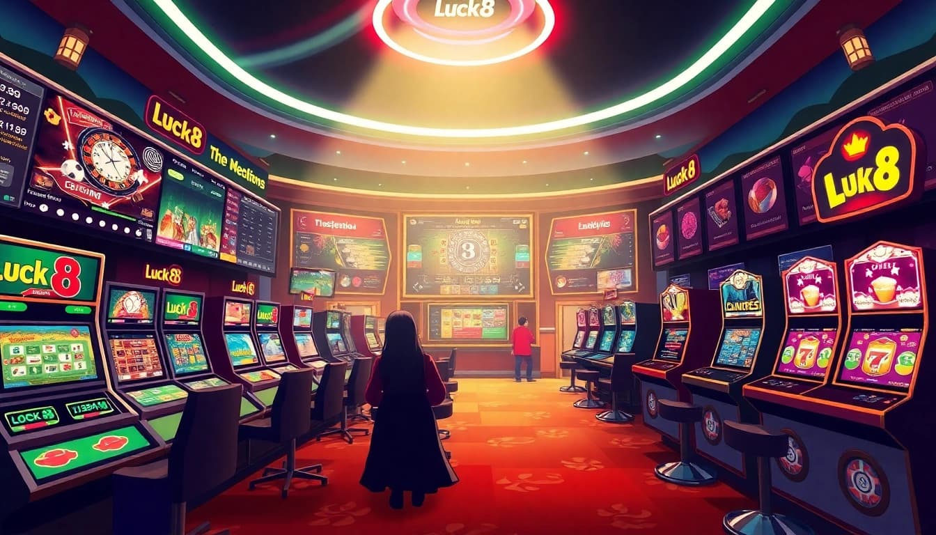 Vibrant online gambling scene showcasing Luck8's diverse gaming options at luck8win.live