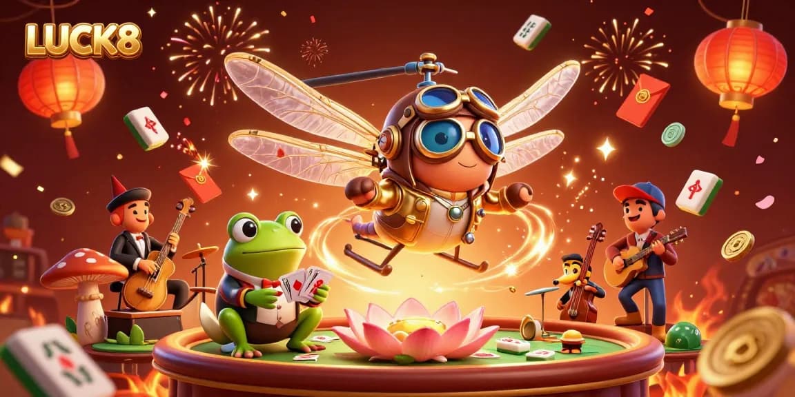 LUCK8 kích thích may mắn với cảnh casino nhiều màu sắc và hoạt động sống động.