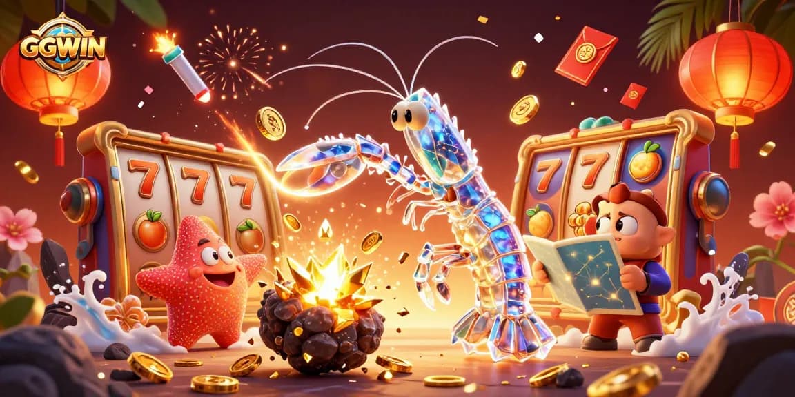 Experience thrilling slots action with GGWIN, featuring vibrant golden coins and dynamic gameplay elements.