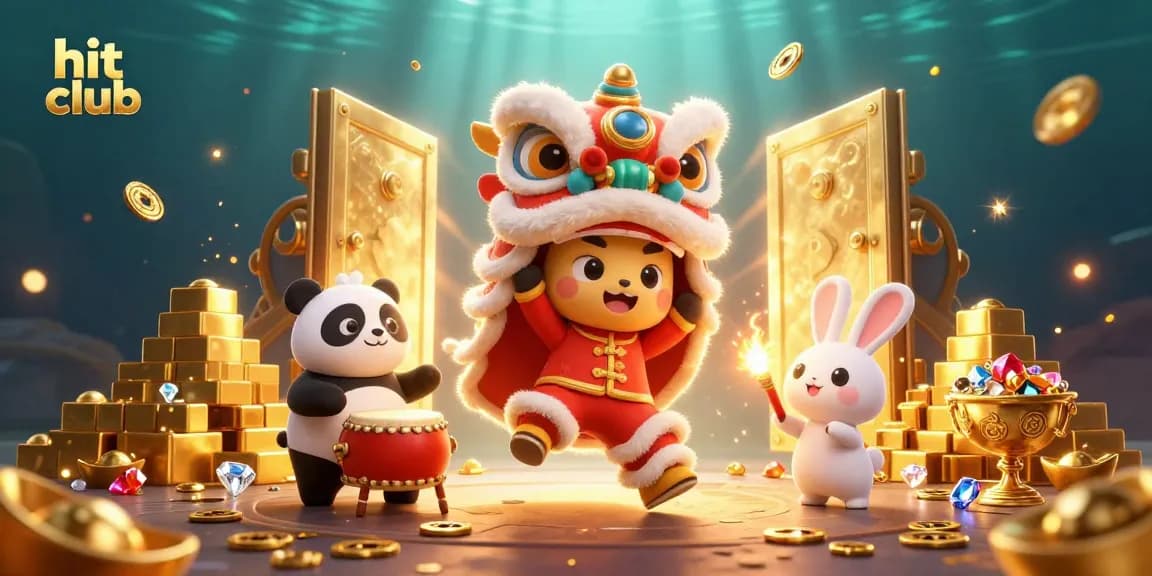 Enhance your gameplay at hit club with vibrant 3D characters and treasure-filled casino visuals.
