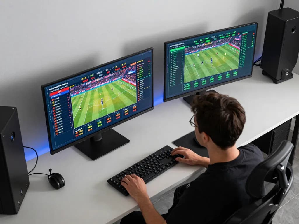 Placing bets using tg88 link on multiple screens in a focused sports betting setup