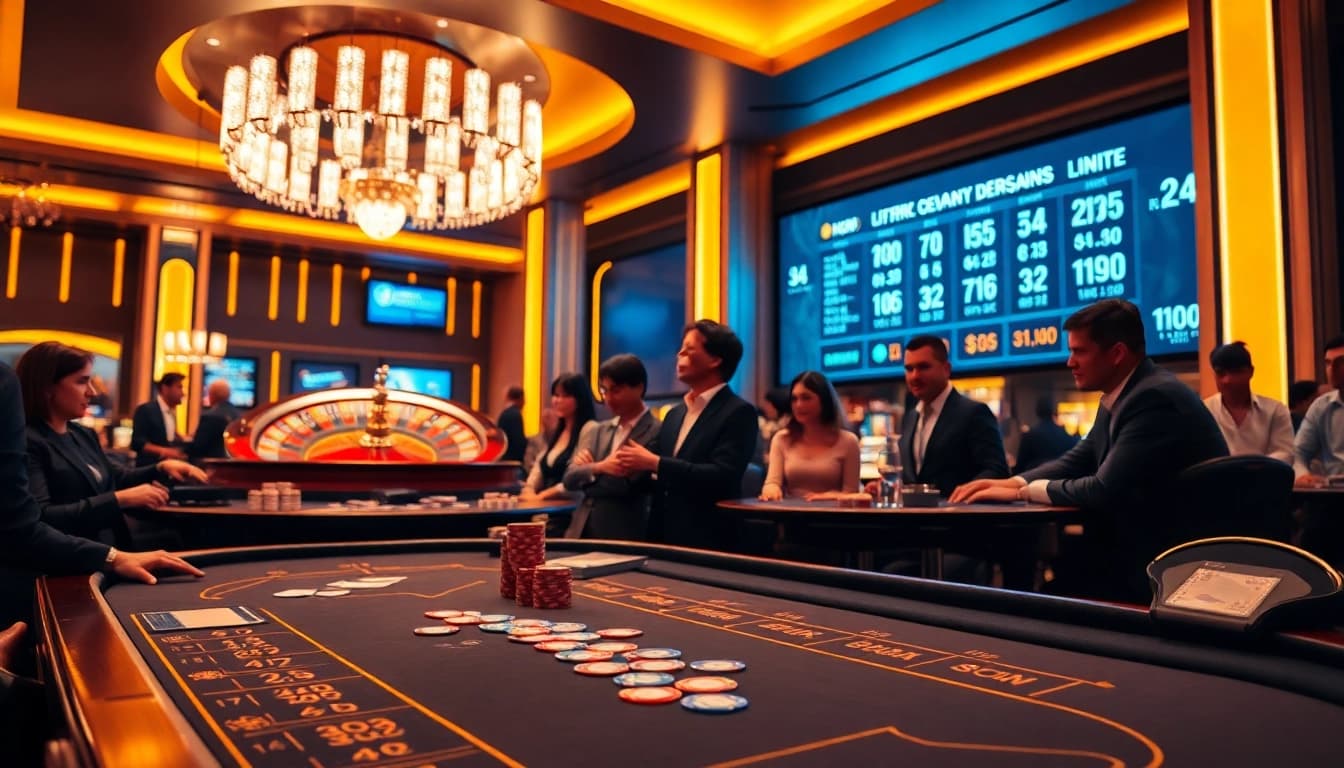 Experience the thrill of kèo nhà cái 5 at a vibrant casino table with poker chips and cards.