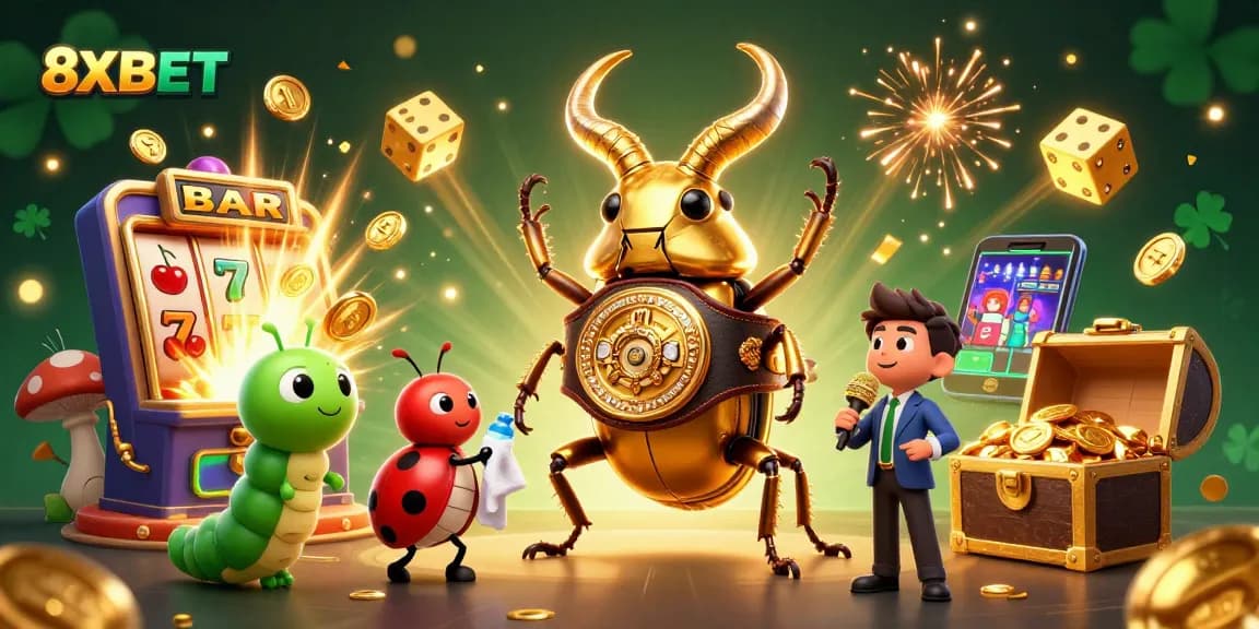 Win jackpots with 8XBET in a vibrant casino scene filled with excitement and energy.