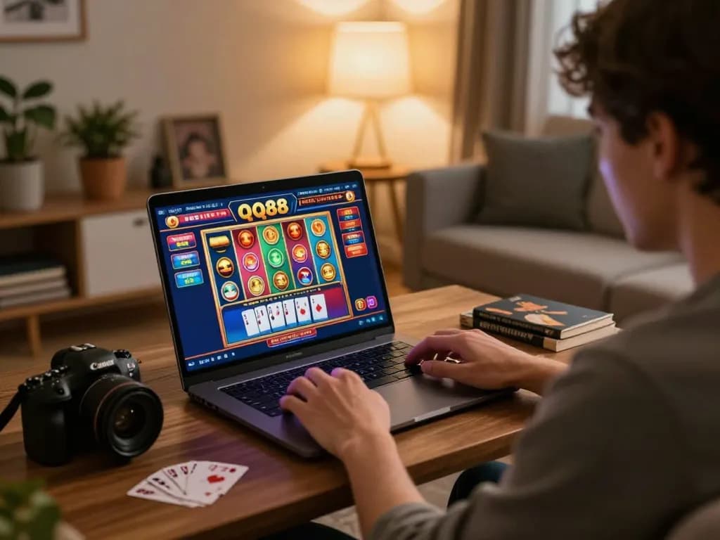 Engaging with qq88 online casino games at home shows lively gaming atmosphere and personal enjoyment.