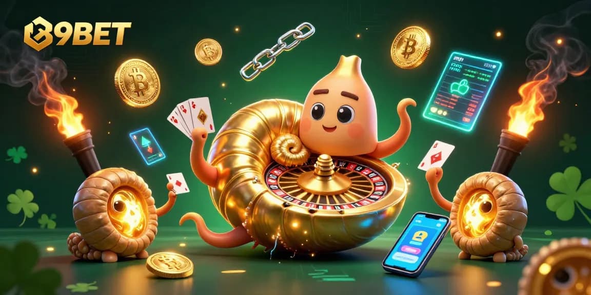 Engage in thrilling gameplay at 89BET with multiple card hands held by a giant nautilus.