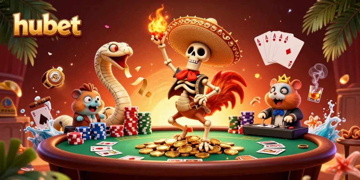 hubet offers players exciting casino fun with a vibrant 3D illustration of engaging characters and dynamic gambling elements