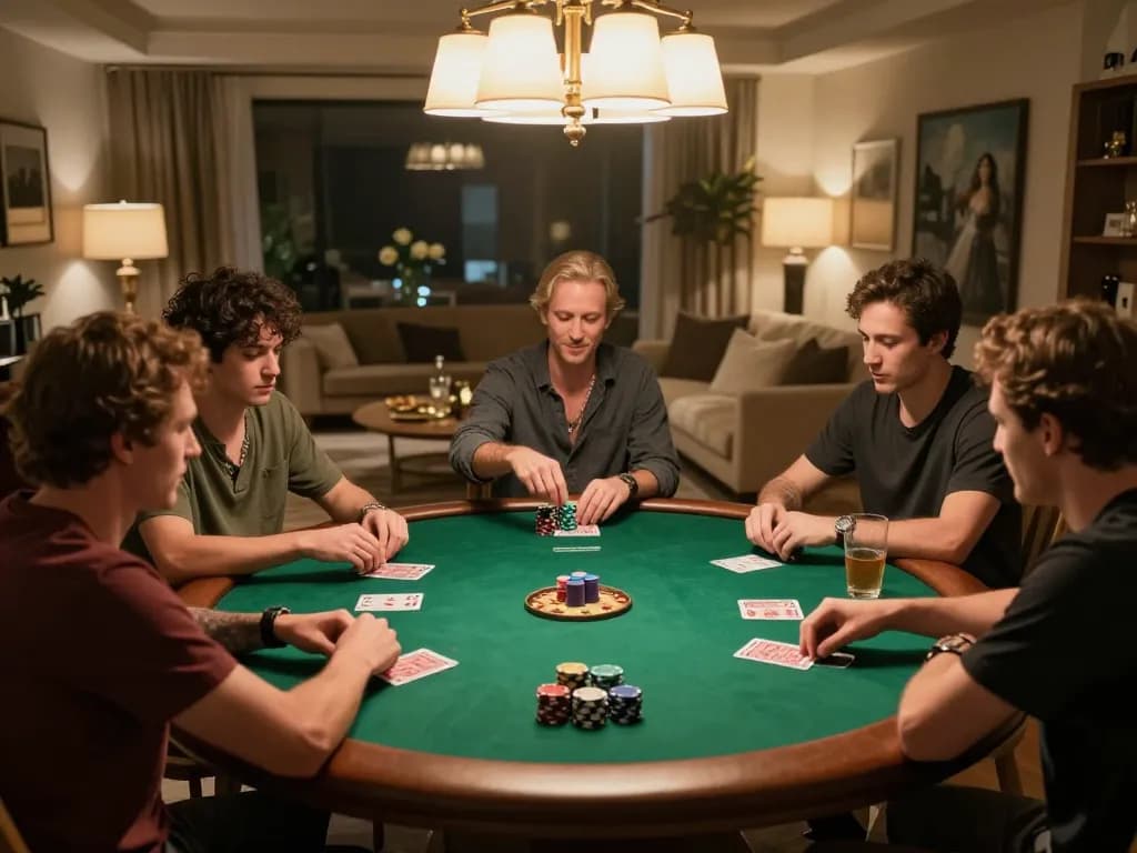 Xem đá gà trực tiếp HD trong một đêm poker thân mật với bạn bè và những khoảnh khắc chơi game đầy màu sắc.