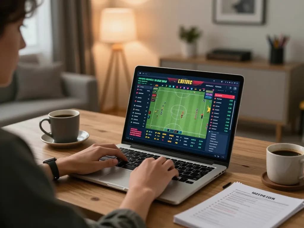 Engaging in sports betting at home using pg88 for betting strategies and odds analysis.