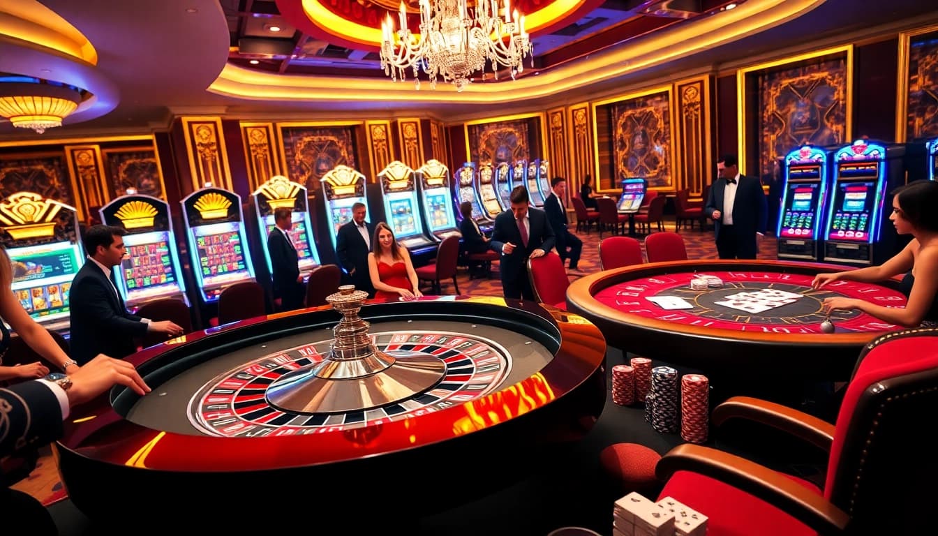 Exciting casino scene with roulette, poker chips, and digital interface from https://urr88.com/ for high-stakes gaming.