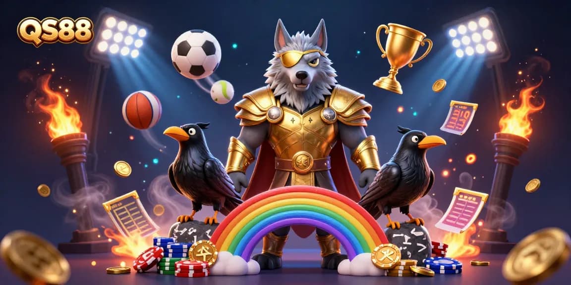 Join the excitement with QS88 as Odin and his ravens celebrate online gambling adventures