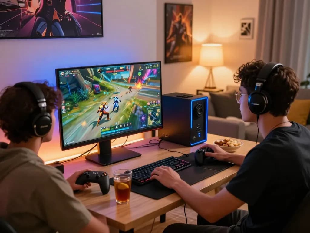 Exciting moment playing rikvip online with friends in a cozy gaming setup