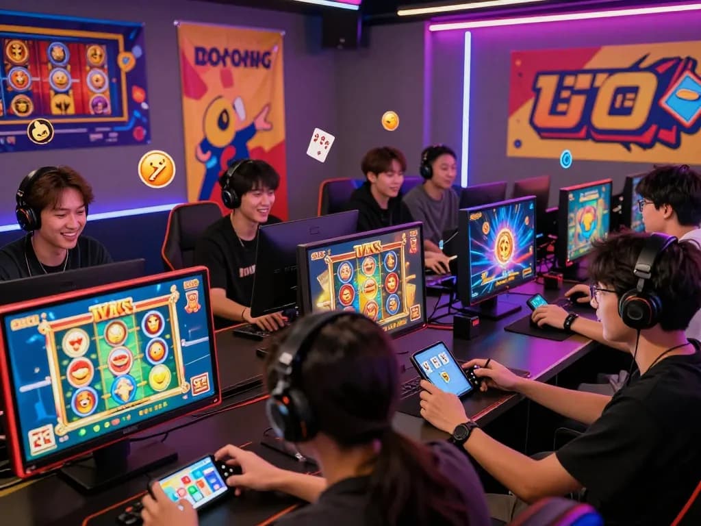 Exciting group of players engaged in online gaming at Sunwin while exploring tải sunwin for thrilling experiences.