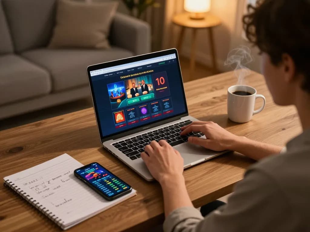 Engaging in online gambling at trang chủ alo8 with strategic planning in a cozy home setting.