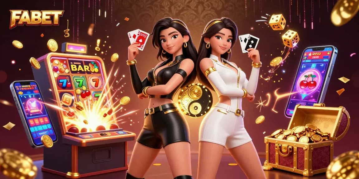 Experience exciting gameplay at FABET with twin Asian women showcasing their poker skills.