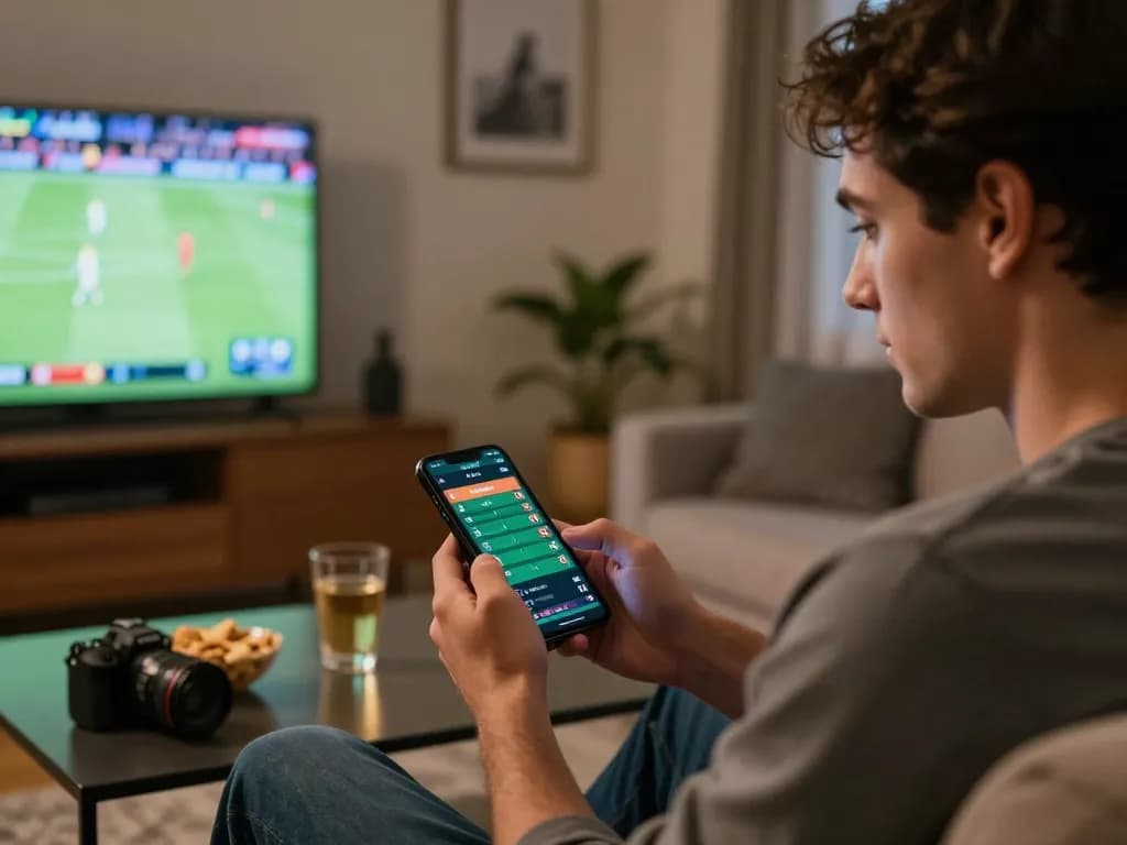 Engaging sports betting moment with 88clbgo app displayed on smartphone, capturing a passionate gambler's focus.