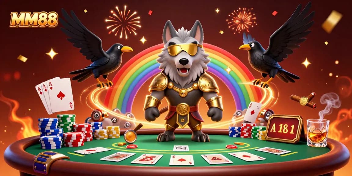 Experience epic gaming adventures at MM88 with a vibrant 3D Norse-inspired casino scene