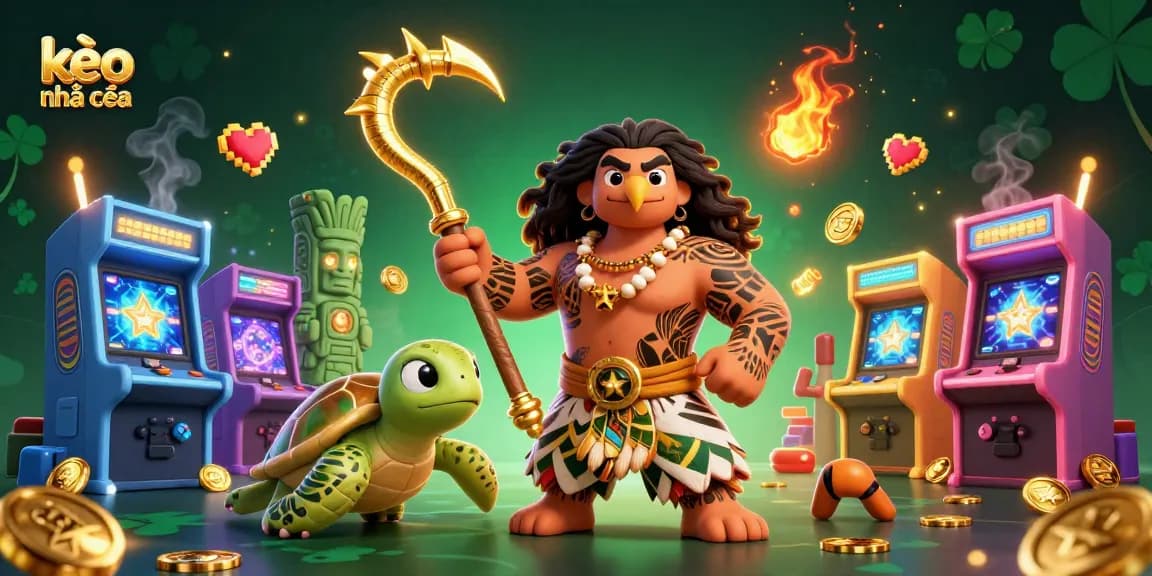 Engage with kèo nhà cái through vibrant 3D illustration showcasing dynamic betting elements and characters.