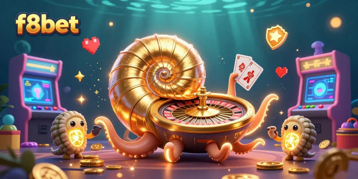 Experience thrilling gameplay with f8bet, featuring a 3D ancient nautilus roulette wheel and glowing companions.