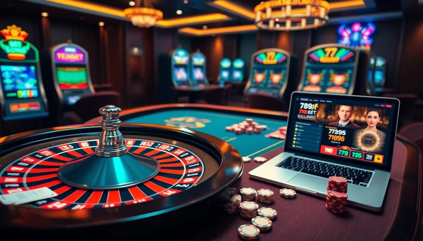 789f players enjoying an exciting casino atmosphere with roulette and poker games.