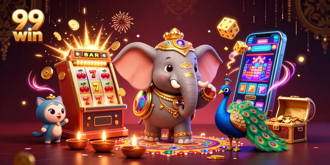 Experience thrilling jackpots at 99 win with vibrant 3D casino illustrations showcasing exciting gameplay.