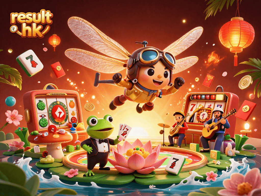 Engage with the thrilling results hk as the dragonfly pilot takes the lead in a vibrant casino scene.