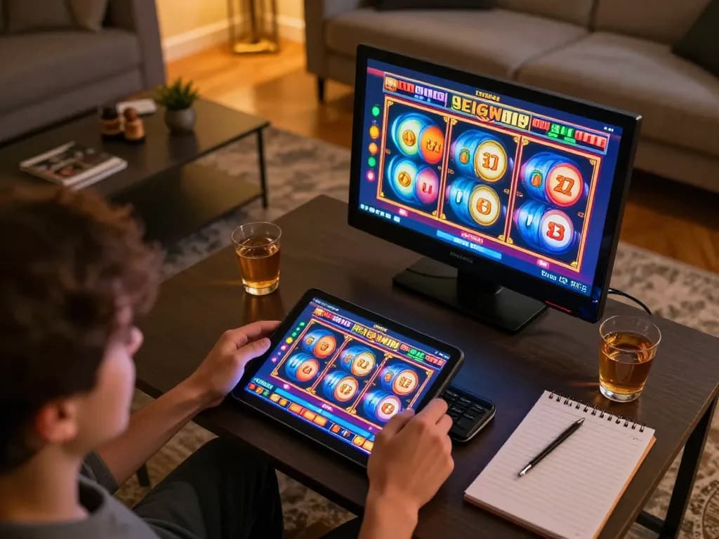 Player engages with slot games online at 78wintl, showcasing vibrant screen and strategic betting setup