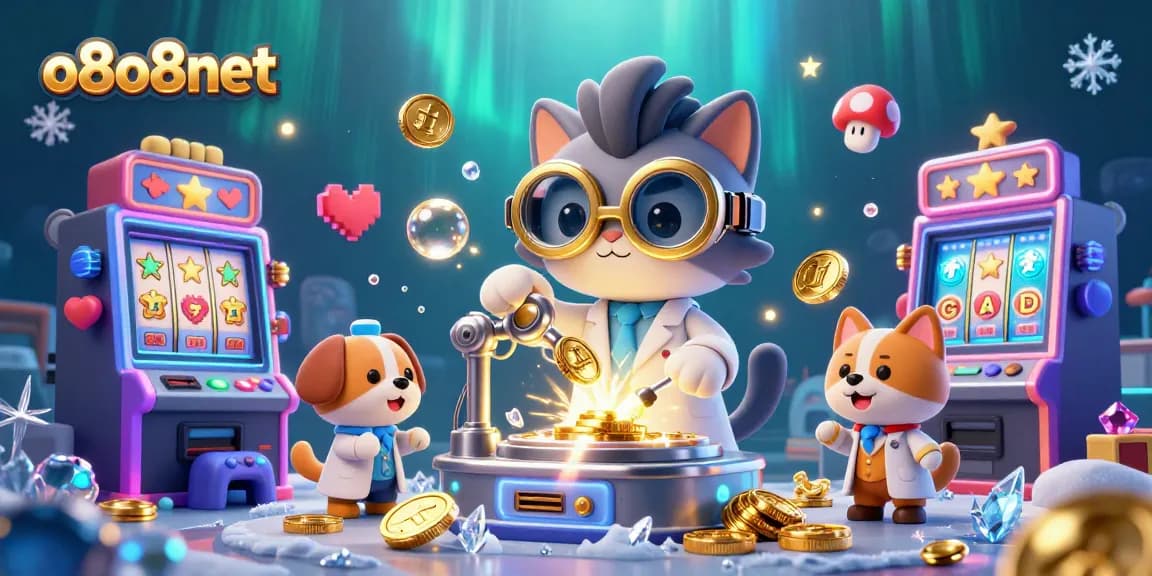 Play games and win with o8o8net in a vibrant, dynamic casino scene filled with exciting elements.