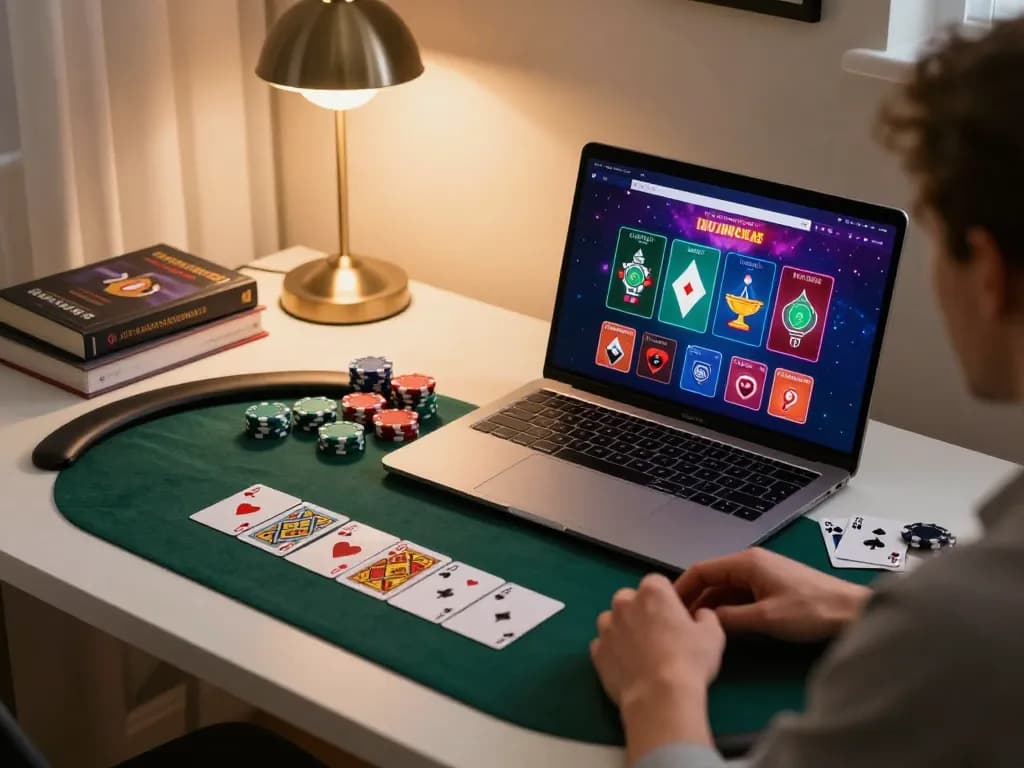 Player strategizing on sc88bn's online casino interface with vibrant playing cards