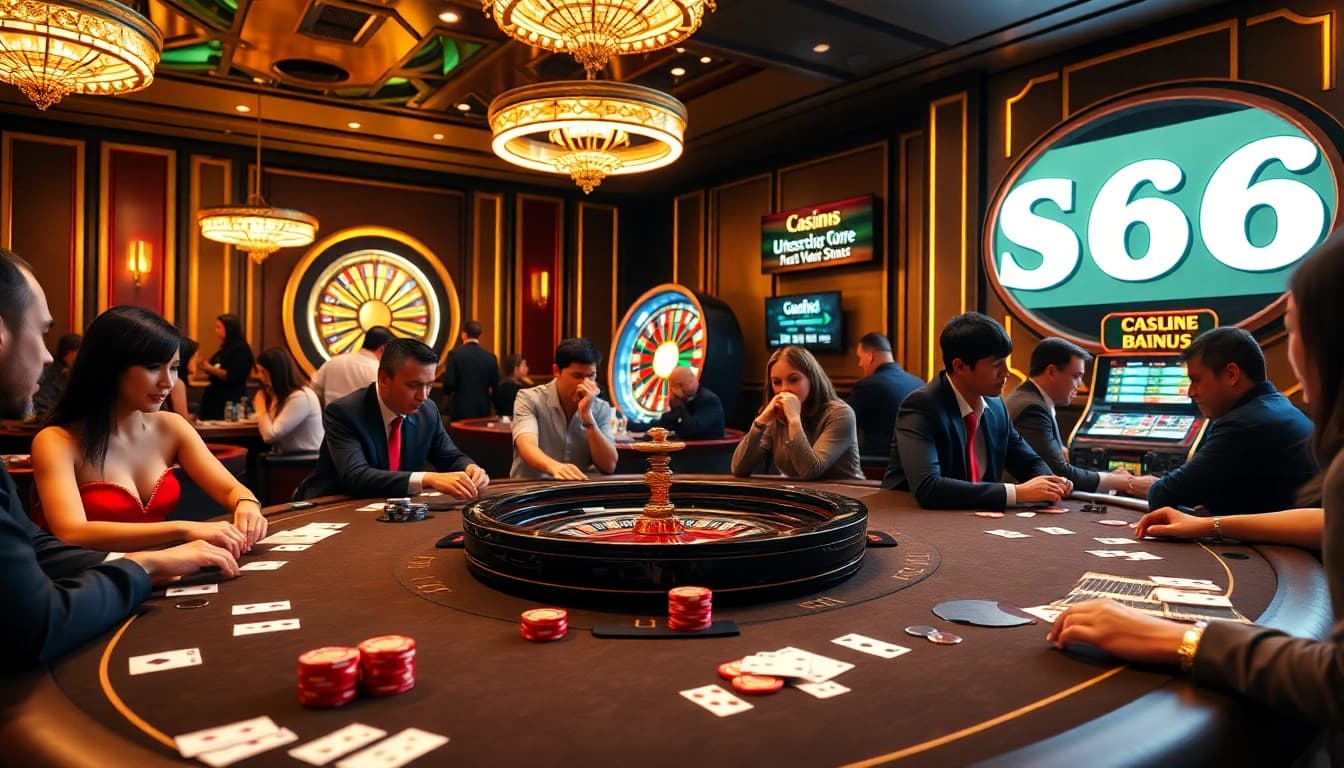 Exciting casino gameplay at S666 with vibrant tables and engaging players.