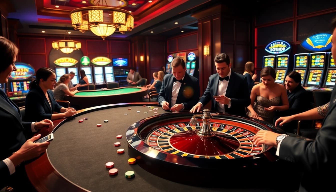 Exciting roulette action capturing the thrill of gambling at newphim's high-quality online casino experience.
