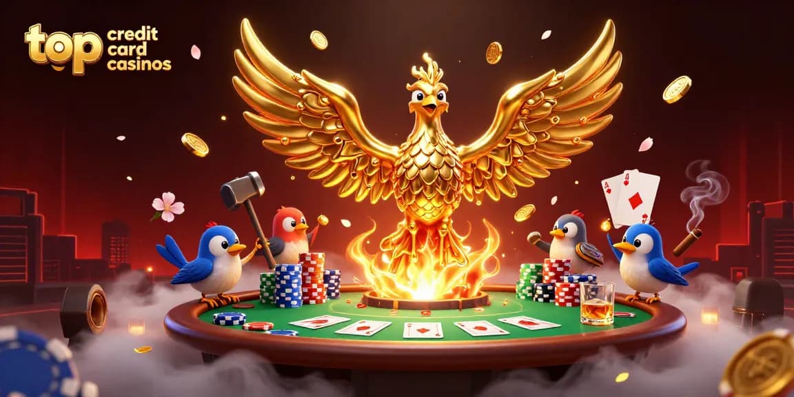 Experience the excitement of top credit card casinos with our vibrant 3D illustration showcasing a gaming atmosphere.