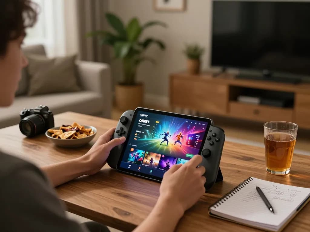Engaging in the ONBET app while playing exciting casino games at home, illustrating a modern gaming lifestyle and strategic approach