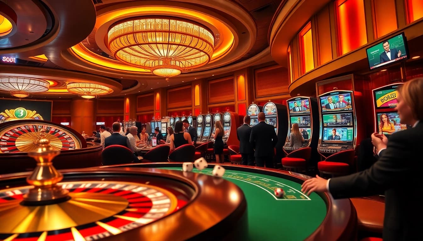 SODO CASINO offers an exciting gameplay experience with vibrant roulette wheels and lively players.
