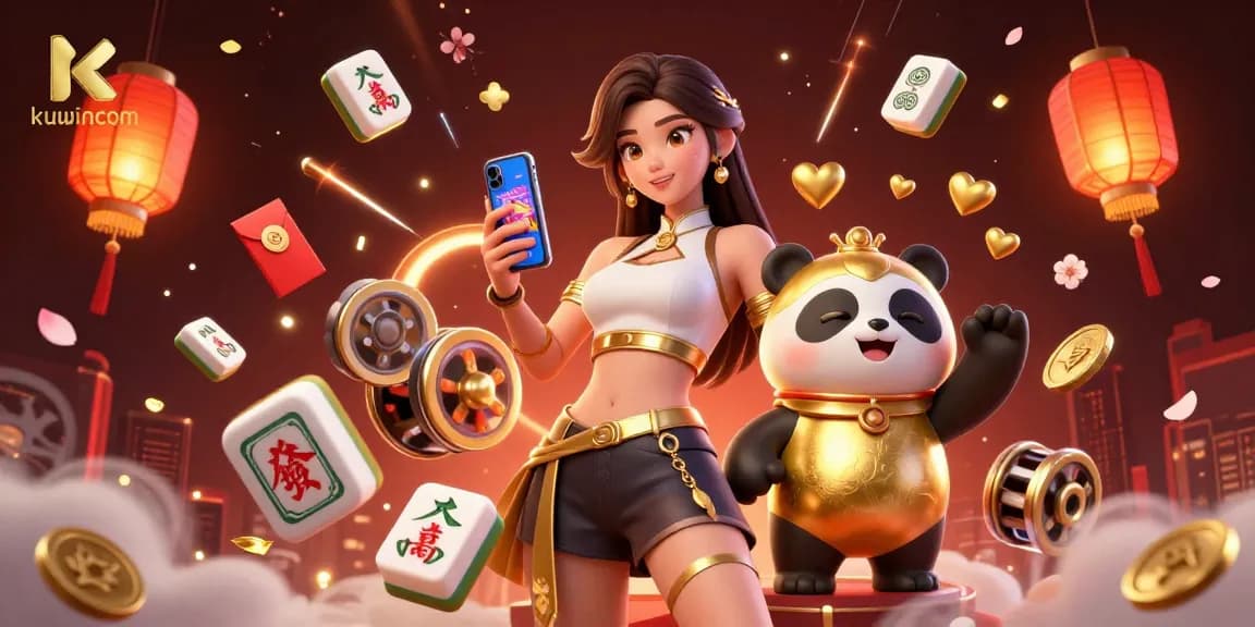 Win big with kuwincom while enjoying a vibrant casino scene with a dynamic Asian theme.