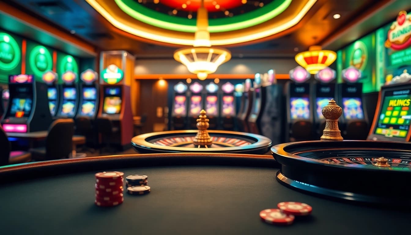 Experience the excitement of trang chủ lu88 with a vibrant online gambling interface featuring poker and roulette.