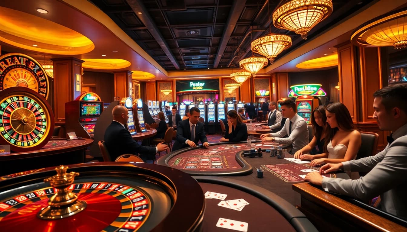 Experience thrilling gameplay at Fun88 with vibrant casino tables and excited players.